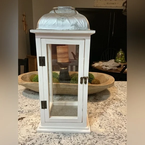 Lowe’s Allen & Roth Lantern White and Silver - Picture 1 of 4